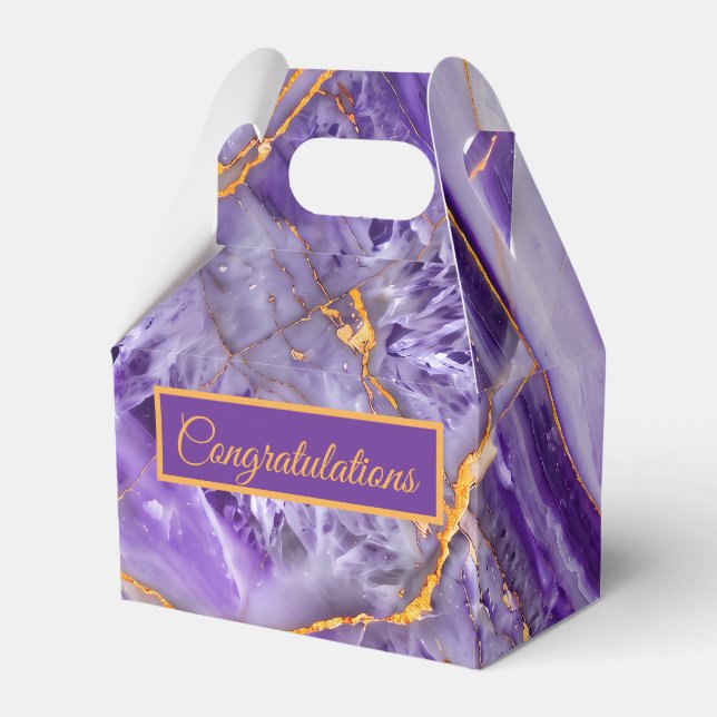Purple Amethyst Pattern  Favor Box (Front Side)