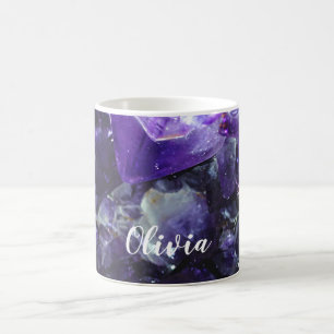 Purple amethyst Personalized Name Coffee Mug