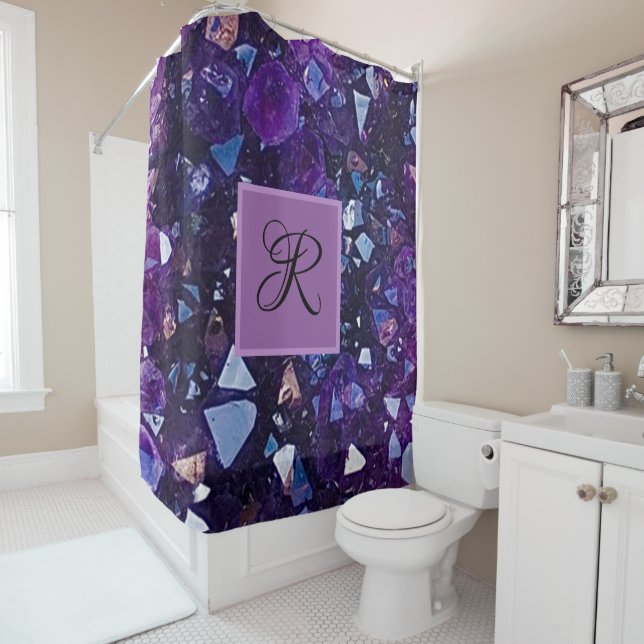 Purple Amethyst Quartz Crystal Monogram (In Situ)