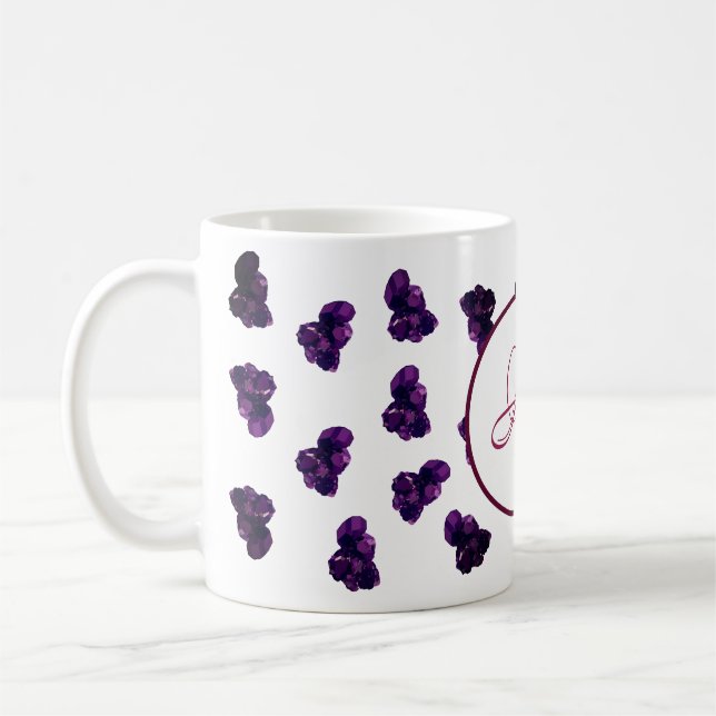 Purple Amethyst Stones Pattern Classic Mug (Left)