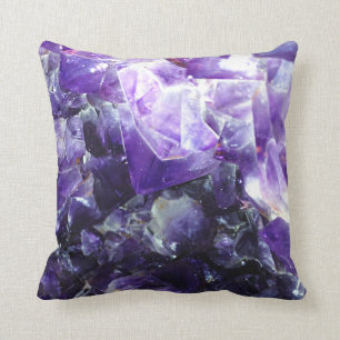 Purple amethyst throw pillow