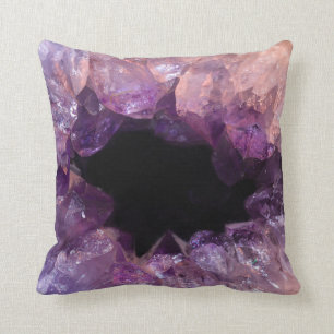 Purple Amethyst Throw Pillow