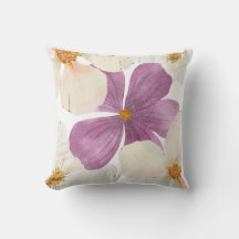 Purple Among Whites – Minimal Floral Pillow Cover