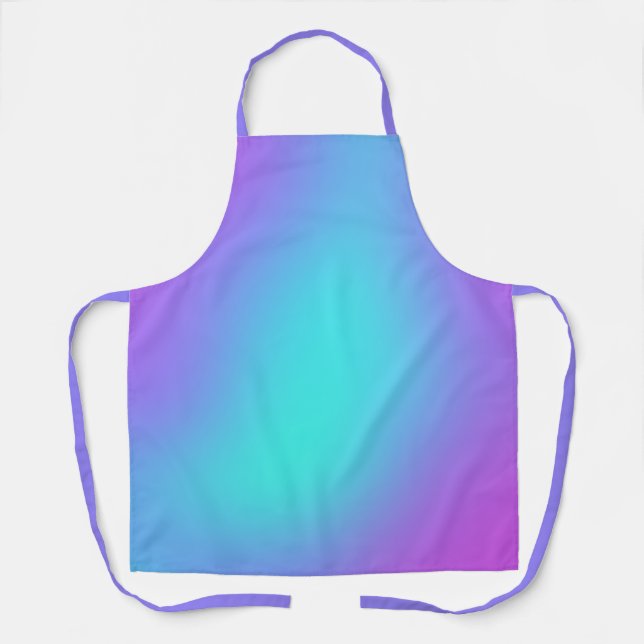Purple and Aqua Colourful Gradient Apron (Front)