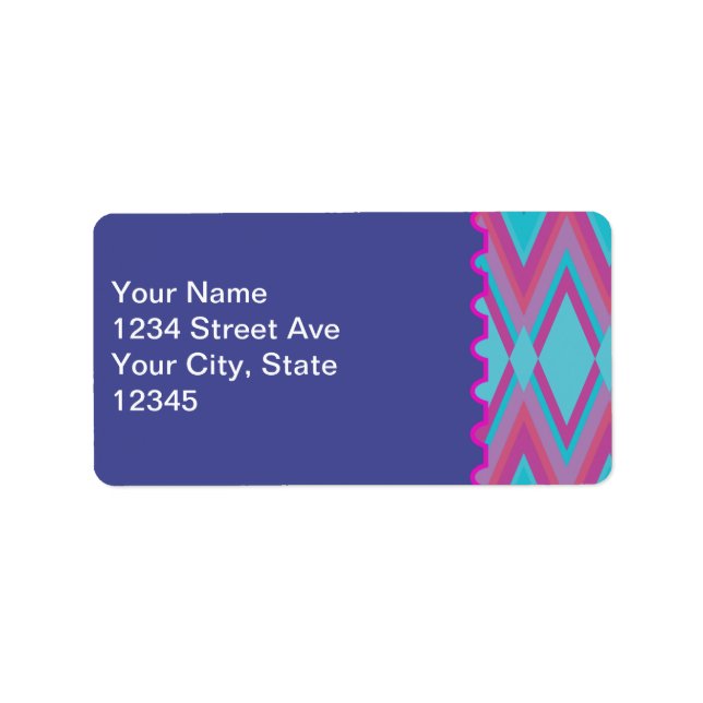 Purple and Aqua Tribal Label (Front)