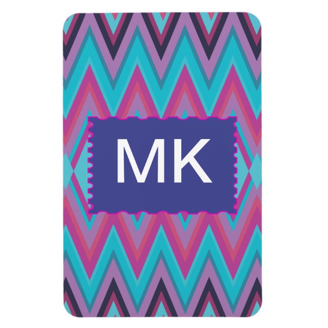 Purple and Aqua Tribal Magnet (Vertical)