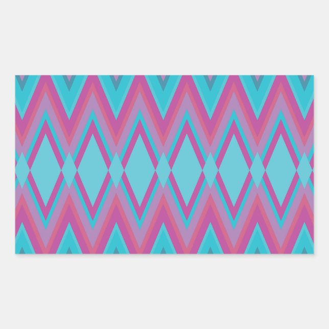 Purple and Aqua Tribal Sticker (Front)