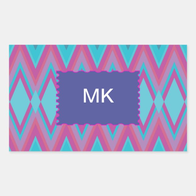 Purple and Aqua Tribal Sticker (Front)