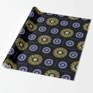 Purple and Beige Lotus Wrapping Paper