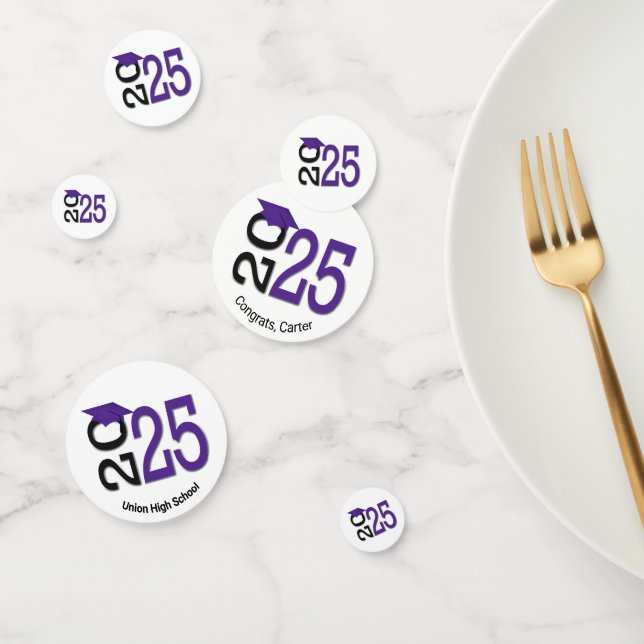 Purple and Black 2025 Graduation  Confetti (Group)