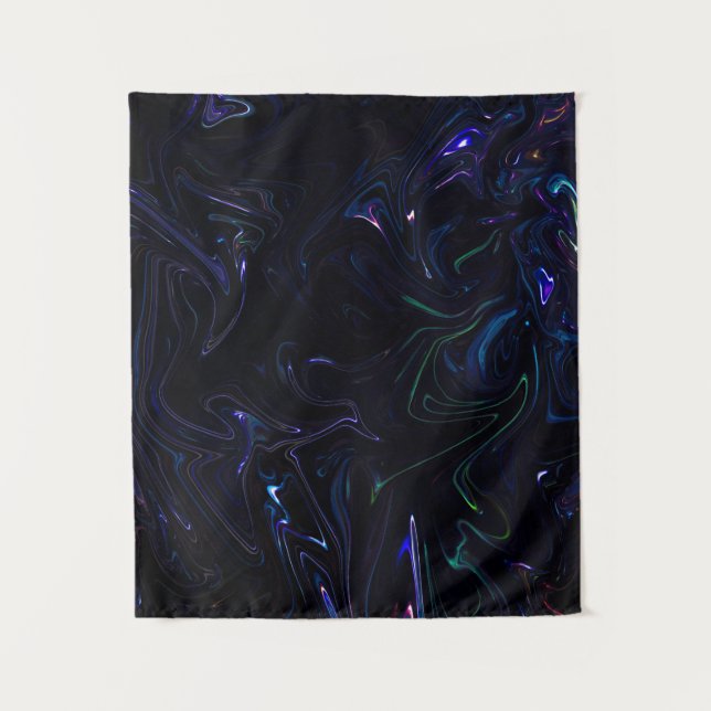 Purple and black abstract painting tapestry (Front)