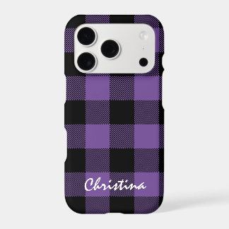 Purple and Black Buffalo Plaid Personalized