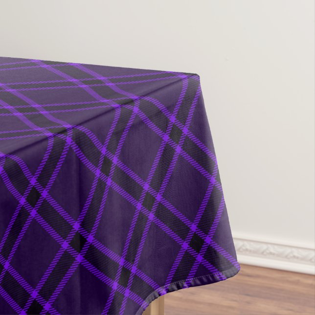 Purple and black buffalo plaid, Scottish tartan Tablecloth (In Situ)