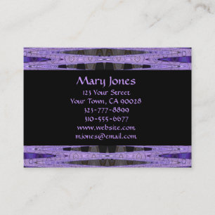 purple and black business card