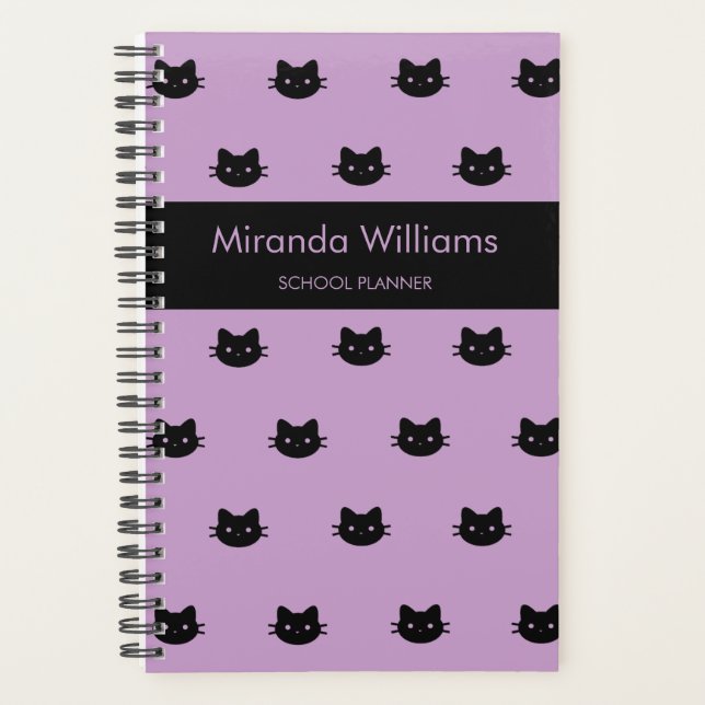 Purple And Black Cat Planner (Front)