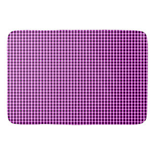 Purple And Black Checks, Memory Foam Bathmat