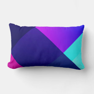 Purple and black chequered illustration lumbar pillow