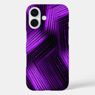 Purple and Black Contemporary Abstract iPhone 16 Case