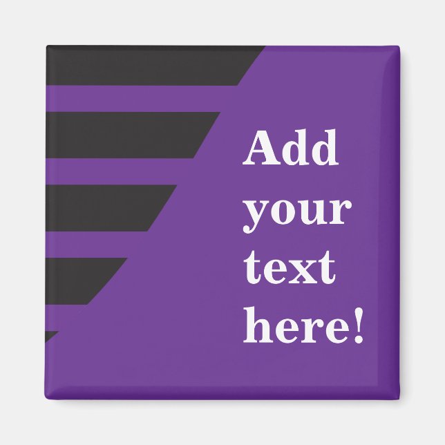 Purple and Black Customize Magnet (Front)