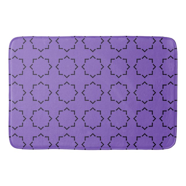 Purple and black Decorative Bath Mat (Front)