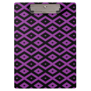Purple and black diamond pattern clipboard
