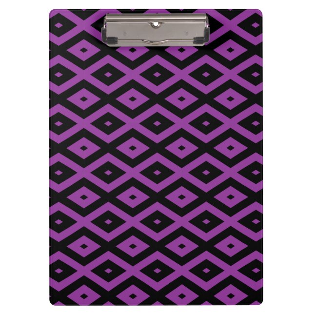 Purple and black diamond pattern clipboard (Front)