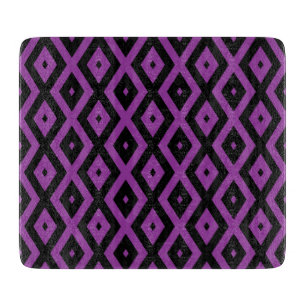 Purple and black diamond pattern cutting board