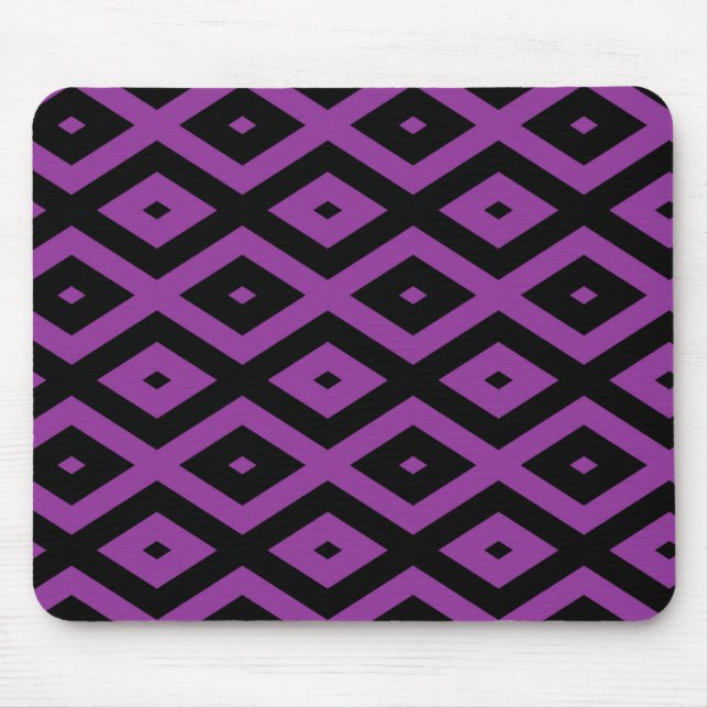 Purple and black diamond pattern mouse pad (Front)