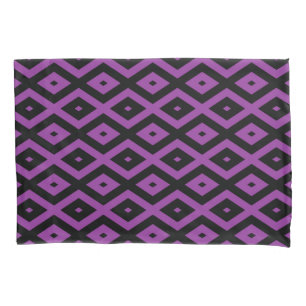 Purple and black diamond pattern pillowcase