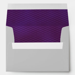 Purple and Black Fish Net and Silver Grey Envelope