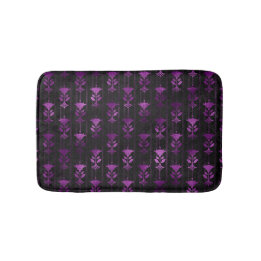 Purple and Black Floral Bath Mat