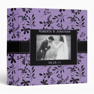 Purple and Black Floral Wedding Binder