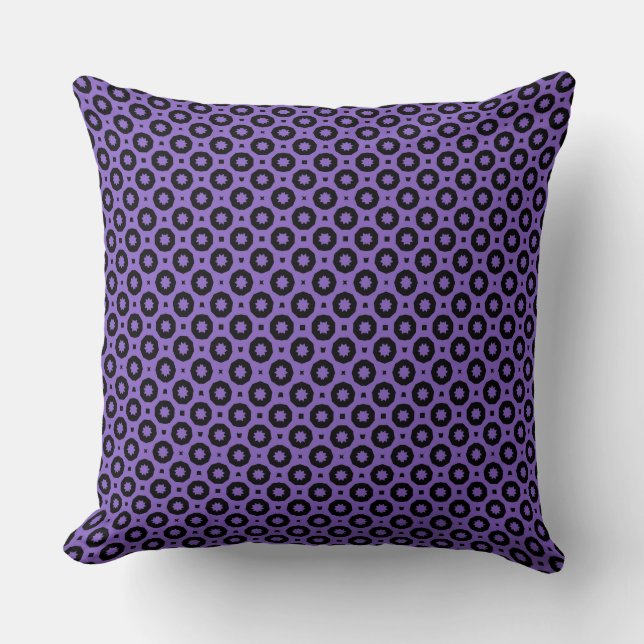 Purple and Black Geo Throw Pillow (Front)