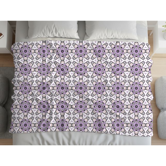 Purple and black geometric pattern  fleece blanket (Creator Uploaded)