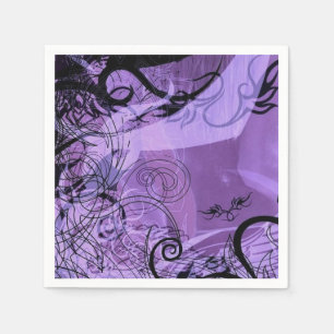 Purple and Black Goth Pattern Napkins