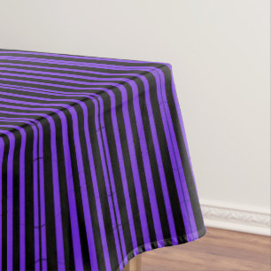 Purple and Black Goth Stripes Tablecloth