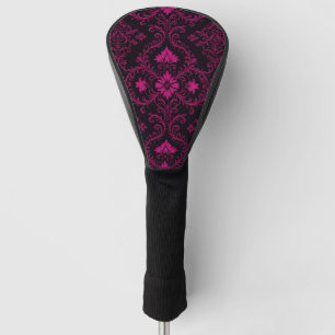Purple and black gothic damask pattern golf head cover