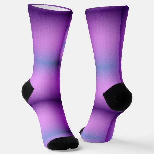 Purple and black gradient knee-high socks  (Angled)
