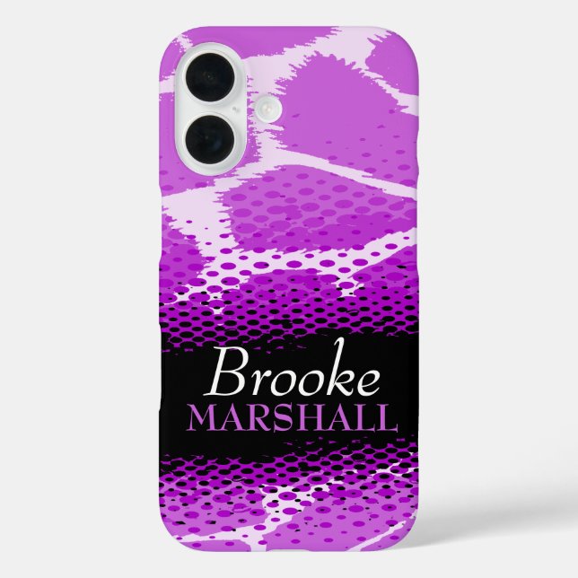 Purple and black graphic animal print iphone case (Back)