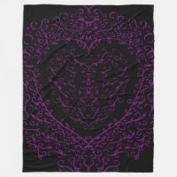 Purple and Black Heart Gothic Wedding Blanket