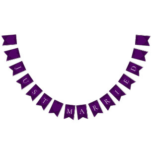 Purple and Black Heart Gothic Wedding Bunting Flags