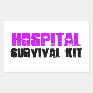Purple and Black Hospital Survival Kit Labels