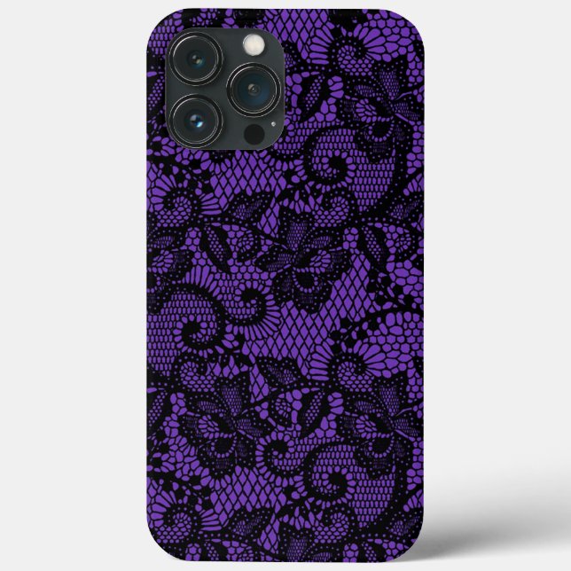 Purple And Black Lace Case-Mate iPhone Case (Back)