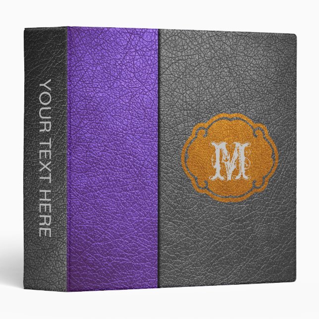 Purple and Black Leather Binder (Front/Spine)