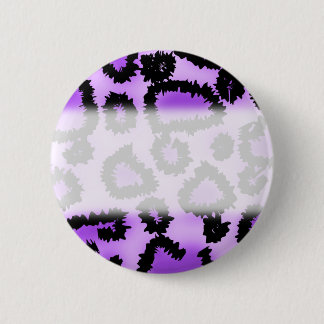 Purple and Black Leopard Print Pattern. 2 Inch Round Button