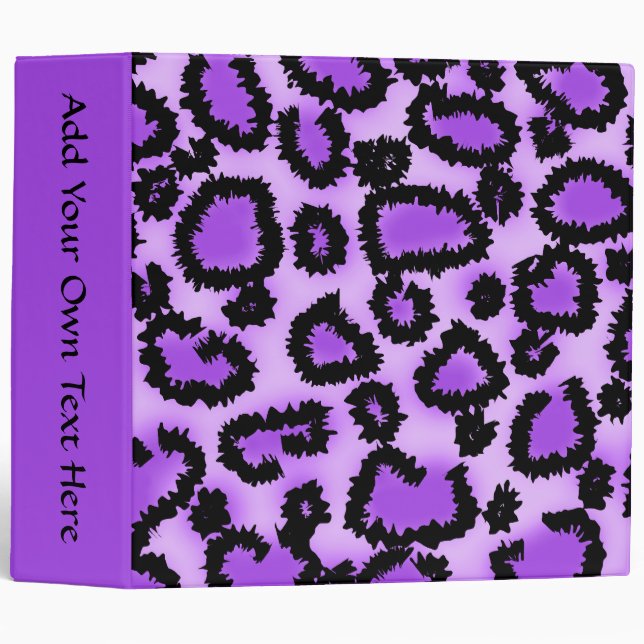 Purple and Black Leopard Print Pattern. Binder (Front/Spine)