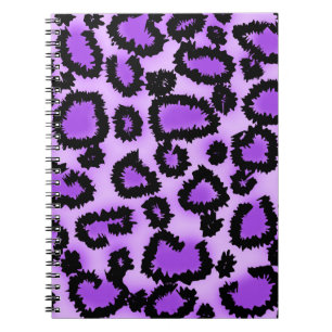 Purple and Black Leopard Print Pattern. Notebook