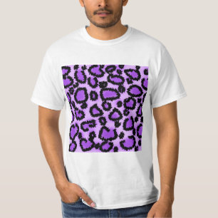 Purple and Black Leopard Print Pattern. T-Shirt