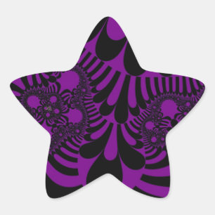 Purple and Black Mod Star Sticker