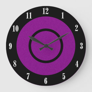 Purple and Black Modern Wall Clock